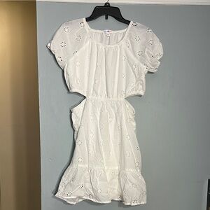White Eyelet Cutout Dress